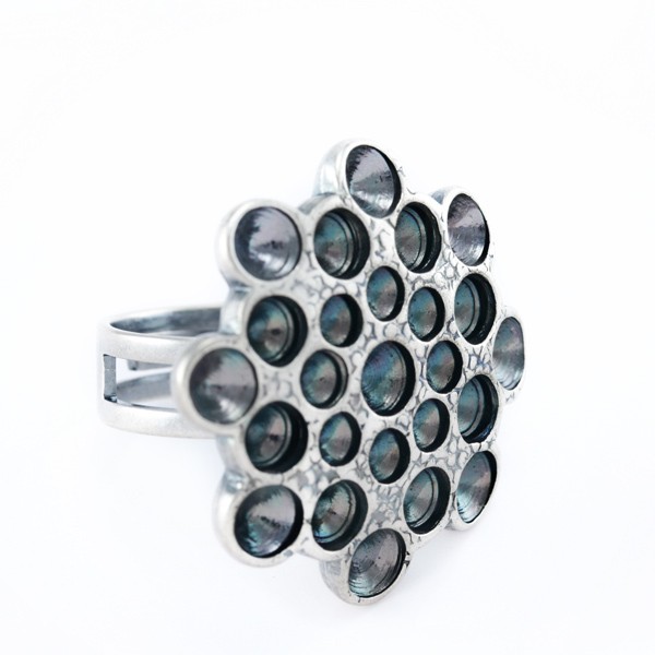 Code: 2110019    --- Bague reglablepour strass Vx Argent---