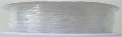 Une bobine de 12 mètres de fil nylon élastique de +- 1mm. d'épaisseur. Très résistant. Couleur: Blanc. Code: D07861 --- Fil Nylon elastiquue 1mmx12m. Blanc---