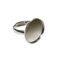 Code: JUD355_RH    --- Bague plateau 16mm. Rhodium---