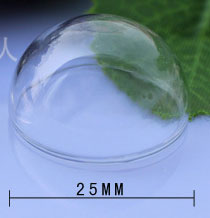 Demi Globe creux transparent de +- 25mm.de diamètre. Code: AQUA25M --- Demi cercle creux 25mm.---
