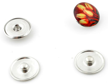 Boutons-pression DoubleBeads EasyButton de métal ± 18mm pour décorer vous-même (appropriés pour DoubleBeads EasyButton accessoires et briques, circulaires ± 18mm) Code: D12480 --- Bouton pression vide 18mm.---