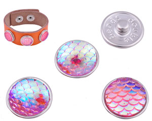 Boutons-pression DoubleBeads EasyButton de métal, decorés ± 18mm (appropriés pour DoubleBeads EasyButton accessoires). Couleur: Rose AB Code: D16416 --- BP. DoubleBeads 18mm. Rose AB---