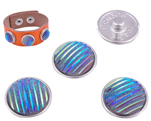 Boutons-pression DoubleBeads EasyButton de métal, decorés ± 18mm (appropriés pour DoubleBeads EasyButton accessoires). Couleur: Bleu Foncé AB Code: D16423 --- BP. DoubleBeads 18mm. Bleu fonce AB---