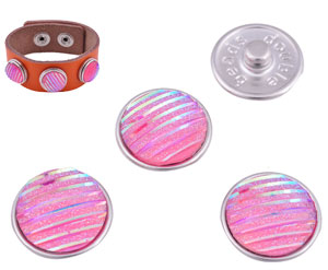 Boutons-pression DoubleBeads EasyButton de métal, decorés ± 18mm (appropriés pour DoubleBeads EasyButton accessoires). Couleur: Rose AB Code: D16426 --- BP. DoubleBeads 18mm. Rose AB---