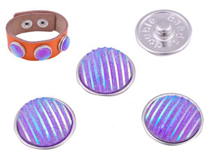 Boutons-pression DoubleBeads EasyButton de métal, decorés ± 18mm (appropriés pour DoubleBeads EasyButton accessoires). Couleur: Violet AB Code: D16427 --- BP. DoubleBeads 18mm. Violet AB---