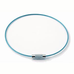 Tour de cou cablé de 45cm + fermoir. Cable de 1mm d'épaisseur. Couleur: Turquoise Code: 1083078 --- Tour 45cm. Cable Turquoise 1mm + Fermoir---