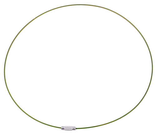 Colliers en métal avec fermoir ± 45cm (± 1mm gros). Couleur: Vert foncé Code: D16956 --- Collier metal souple 45cm. + fermoir. Vert fonce---