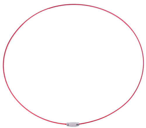 Colliers en métal avec fermoir ± 45cm (± 1mm gros). Couleur: Rouge Code: D16960 --- Collier metal souple 45cm. + fermoir. Rouge---