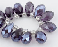 Code: D09218 (Goutte avec facettes +-14x8mm. Tanzanite) 