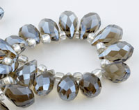 Code: D09220 (Goutte avec facettes +-14x8mm. Black Diamond Fonce) 