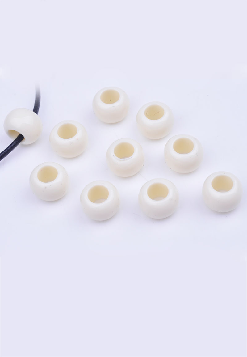 Code: D17162    --- Synth. Rondelle 15x10mm. Trou: 7mm. Blanc Laiteux---