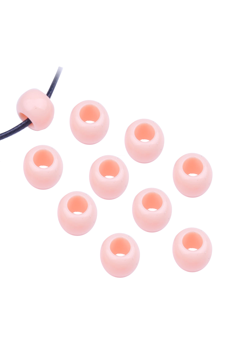 Code: D17163    --- Synth. Rondelle 15x10mm. Trou: 7mm. Rose Saumon---