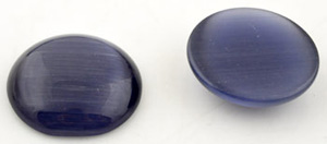 Demi perle pour collage en verre cateye, circulairee ± 27mm, ± 7mm gros. Couleur: Violet foncé Code: D14312 --- Cateye, circulaire 27mm pour collage Violet fonce---
