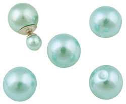 Code: D16825    --- Perle Demi-creuse, Circulaire  8mm Mint Vert---