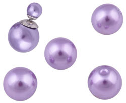 Code: D16830    --- Perle Demi-creuse, Circulaire  8mm Lilas Violet---