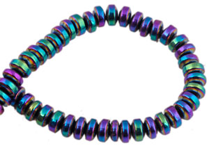 Code: D16908 (Perles en pierre fine, Demi-gemme  4x2mm Multicouleur Fonce) 