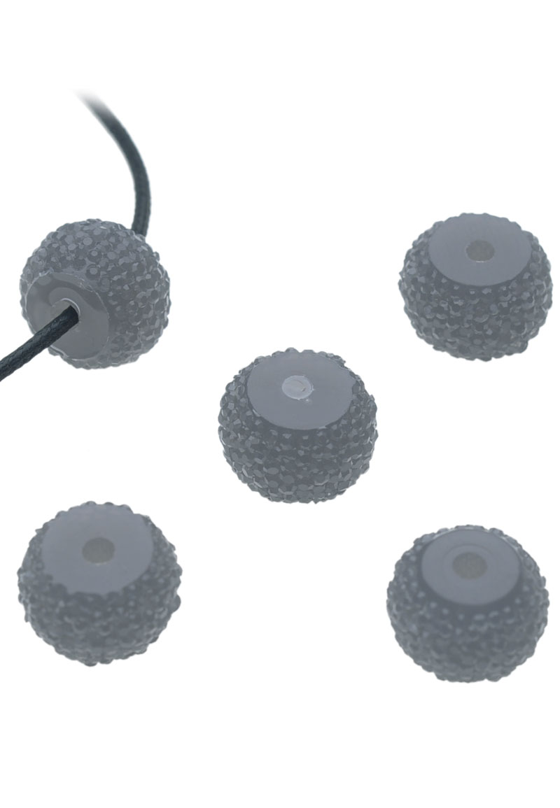 Perles en matière synthétique, rondelle, avec éclat ± 12x9mm (trou ± 2mm). Couleur: Gris Code: D17502 --- Synth. Rondelle Eclat 12x9mm Gris---
