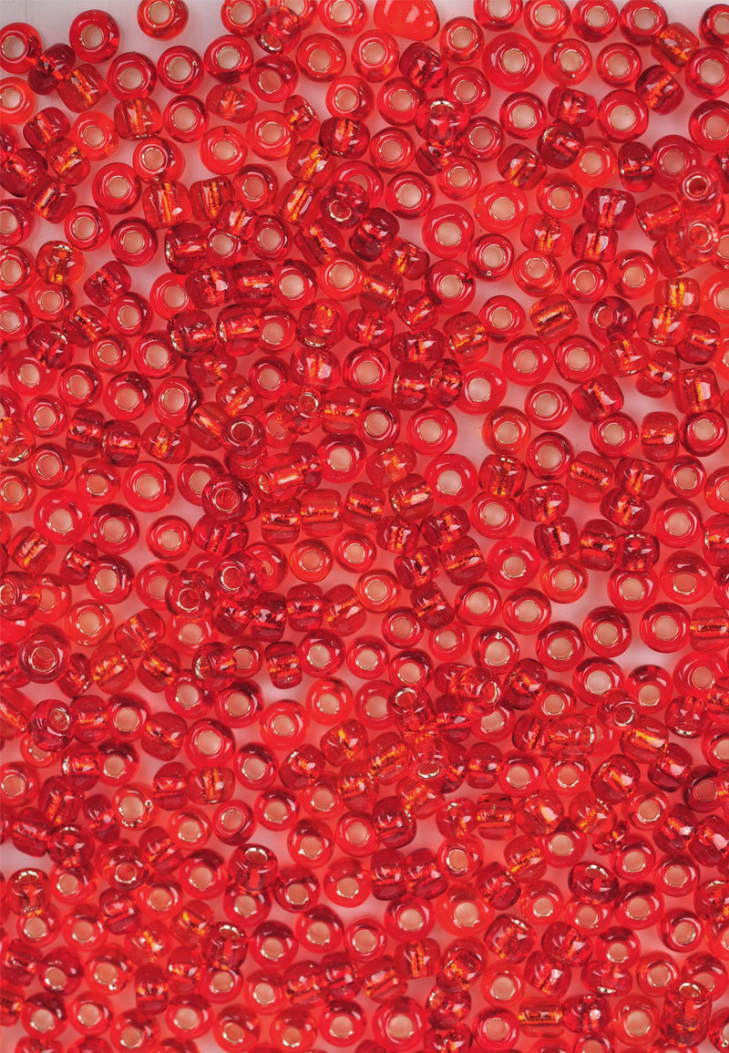Rocailles en verre/perles pour broder 3mm (8/0) Code: D18241 --- Rocailles en verre pour broder 3mm Rouge---