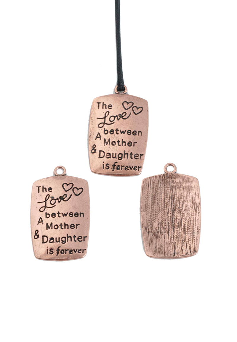 Code: D18549    --- Pendentif avec texte 34x20mm or rose---