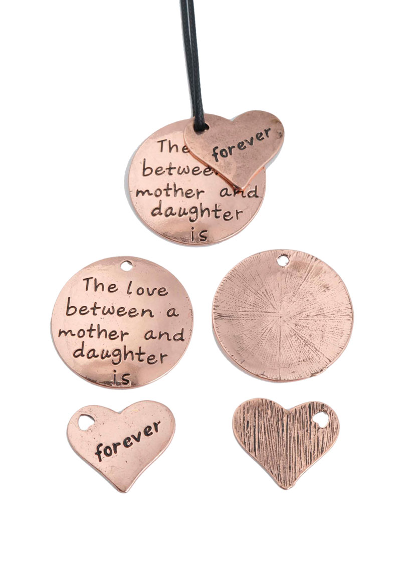 Pendentif en métal, avec texte 30mm et 22x19mm. Couleur d'or rose Code: D18551 --- Pendentif avec texte 30mm et 22x19mm Couleur or rose---