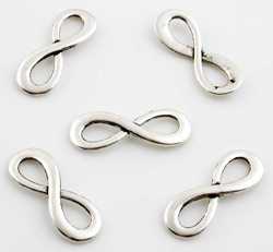 Pendentifs/entre-deux de métal signe d'infinity ± 23x8mm. Couleur: Argent vieilli Code: D14731 --- infinity Metal 23x8mm. Argent Vx.---