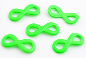 Pendentifs/entre-deux de métal, signe d'infinity ± 29x14mm. Couleur: Vert Violent Code: D14745 --- Signe d'infinity metal +- 29x14mm. Vert Violent---