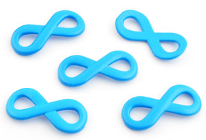 Pendentifs/entre-deux de métal, signe d'infinity ± 29x14mm. Couleur: Bleu Code: D14746 --- Signe d'infinity metal +- 29x14mm. Bleu---