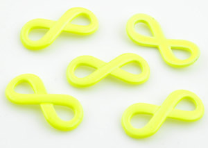 Pendentifs/entre-deux de métal, signe d'infinity ± 29x14mm. Couleur: Jaune Vif Code: D14747 --- Signe d'infinity metal +- 29x14mm. Jaune Vif---