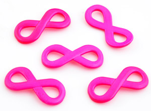 Pendentifs/entre-deux de métal, signe d'infinity ± 29x14mm. Couleur: Rose violent Code: D14749 --- Signe d'infinity metal +- 29x14mm. Rose Violent---