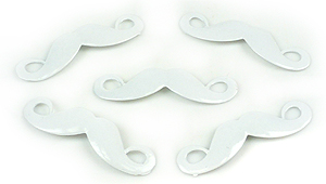 Code: D14754    --- Metal, moustache +- 43x11,5mm. Blanc---