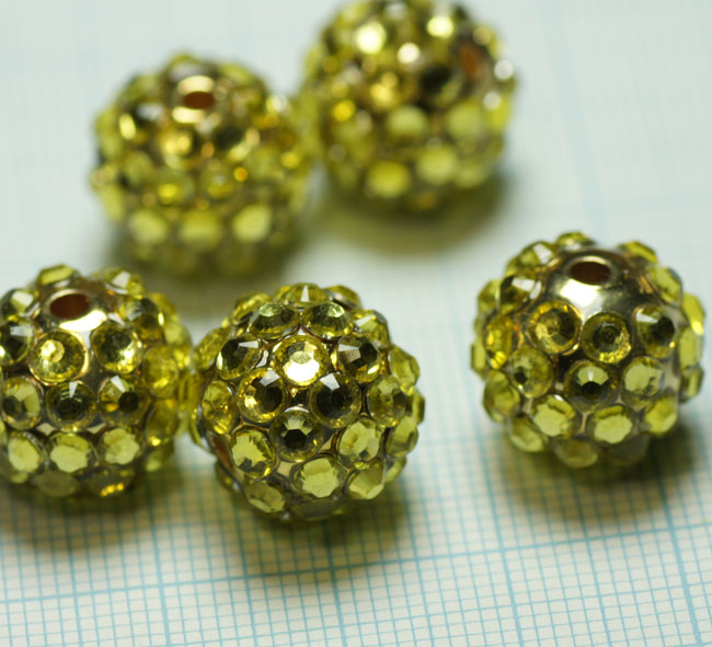 Perle Resine 14mm. Or
