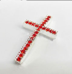 Croix Strass 23x40 Rouge