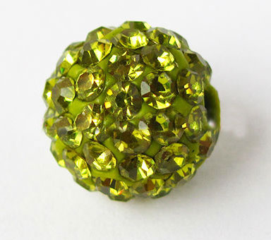 10mm. Disco Ball Strass Olivine