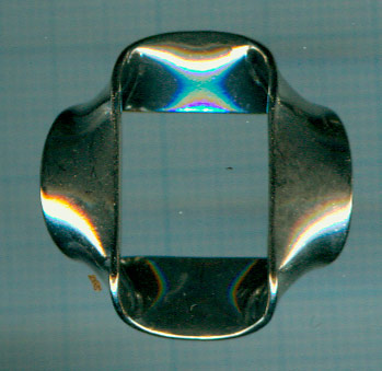 Carre tordu argente 25X25mm.