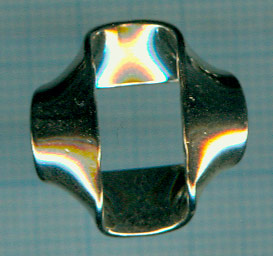 Carre tordu argente 20X20mm.