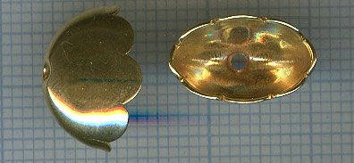 Calotte petite doree plate 14X8X10mm.