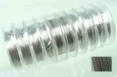Fil acier enduit de Nylon 0.38mm.x10m. Argente