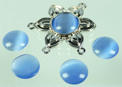 Cateye A coller circ.14mm. Bleu Saphir