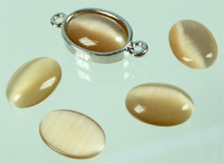 Cateye ovale coller 14x10mm.Sable