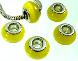 Pandora style ,14X9,Trou 5mm. Jaune