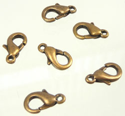 Mousqueton 10X6mm. Or vieux, bronze