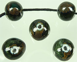 Porcelaine ronde +-14mm. Vert foncé