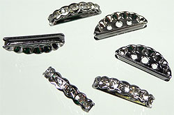 Separateur strass noir 3rangs
