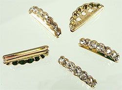 Separateur 3 trous strass dore
