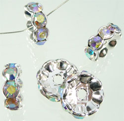 Strass rondelle 10mm. Cristal AB