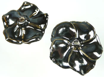 Porcelaine, fleur couleur Noir-marron