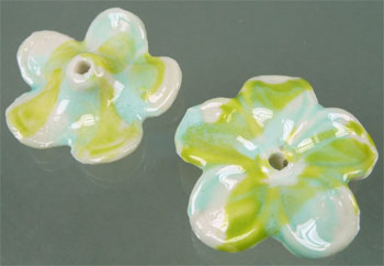 Porcelaine, fleur couleur Blanc,bleu,vert
