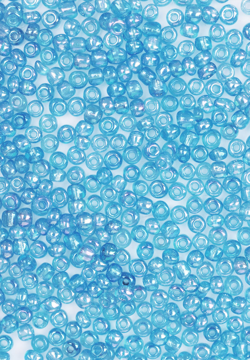 Rocailles en verre pour broder 3mm Bleu clair AB