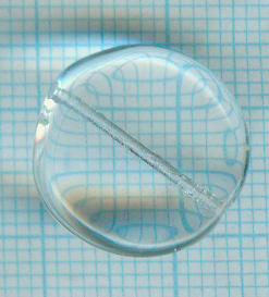 Verre Pastille 17mm. Transparente