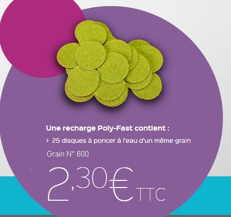 Recharge 25 Papiers a poncer grain 600 Poly-Fast